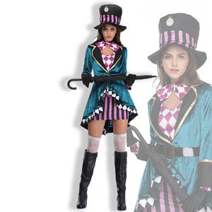 <span class=keywords><strong>Disfraz</strong></span> de Alicia <span class=keywords><strong>Sombrerero</strong></span> Loco para <span class=keywords><strong>Mujer</strong></span> Adulta para Halloween Traje de Mago para Actuación Domadora de Discoteca Traje de Escenario - Product Image 1