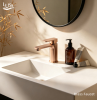 Robinet de salle de bain de haute qualité Watermark, mitigeur d'eau chaude et froide en laiton pour lavabo d'hôtel