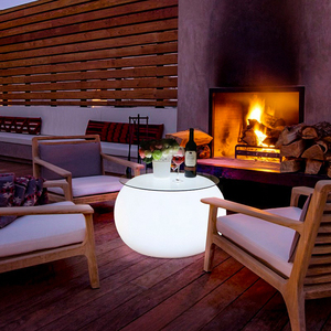 La Mesa naranja de barra decorativa LED se puede iluminar de forma remota con una mesa baja de barra de plástico a precio de fábrica para Barra de comedor al aire libre - Product Image 5