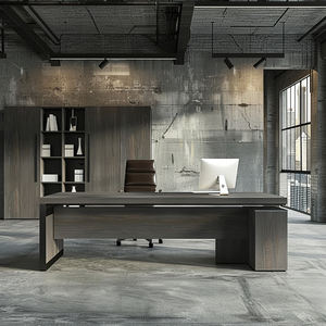 <b>Industrial</b> Modern Executive Office <b>Desk</b>, Large Manager Workstation with Modesty Panel for Corporate Office Projects - Product Image 3