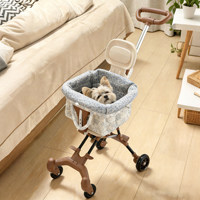 Poussette pour animaux de compagnie (chiens et chats) à quatre roues, légère, pliable, bidirectionnelle, sans installation