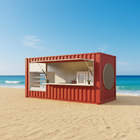 Cuisine en conteneur préfabriqué extensible et respirant en structure acier |   Cabine de cuisine modulaire pour événements, centre commercial extérieur, atelier