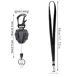 Nhiệm vụ nặng nề màu đen ABS huy hiệu Reel với dây thép cho xây dựng trang web bệnh viện văn phòng nhà máy kho an toàn ID - Product Image 5