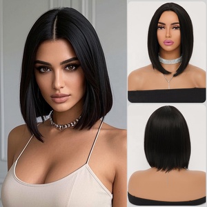 Elegante <span class=keywords><strong>Parrucca</strong></span> <span class=keywords><strong>Corta</strong></span> Marrone Scuro con Frontale in Pizzo Regolabile Senza Colla per Copertura Realistica di Perdita di Capelli e Capelli Grigi - Product Image 1