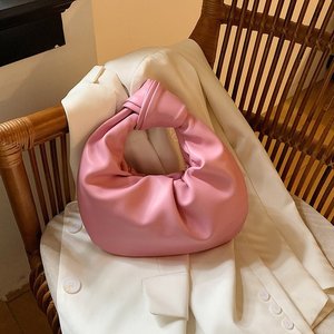 Trendy Fashion Lady Half <strong>Round</strong> <strong>Bags</strong> Cute Wrinkle Mini Handbag for Women - Product Image 5