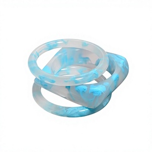 New Best Quality <b>Cute</b> Blue Marbled Gava Acrylic Resin Bangle <b>Bracelet</b> Unisex Fashion Jewelry Gift Anniversary Party for Woman - Product Image 1
