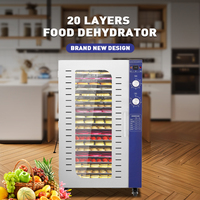 Déshydrateur alimentaire commercial à 20 plateaux pour fruits et légumes, boîtier en acier inoxydable, 220v-240v
