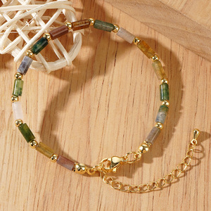 Handmade Bohemian <b>Beaded</b> <b>Bracelet</b> Natural Stone Gold-Plated Copper Adjusted <b>Bracelet</b> - Product Image 5