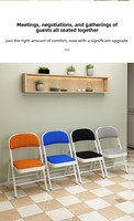 Chaise pliante ergonomique moderne en cuir avec dossier - Portable pour la formation, l'école, le bureau et la maison