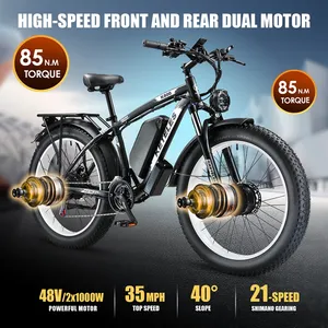 KETELES-Vélo électrique K800 de 26x4.0 pouces, vélo tout-terrain électrique de 50km, 23ah, à 21 vitesses, 2000w, livraison gratuite