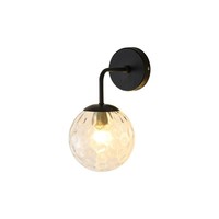 Lampu Dinding LED Kaca Buram Minimalis Seeky Globe Emas Hitam Logam Dapat Diredupkan CRI 90 untuk Kamar Tidur Hotel Koridor