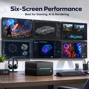 มินิพีซี AMD <span class=keywords><strong>Ryzen</strong></span> 9 9950X3D <span class=keywords><strong>Ryzen</strong></span> 7 9800X3D เวิร์กสเตชัน AI คอมพิวเตอร์เล่นเกม แรม DDR5 มินิพีซีเกมมิ่งพร้อมการ์ดจอ Windows 11 - Product Image 3