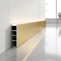Plinthe LED en alliage d'aluminium durable avec système d'installation de bande LED encastrée