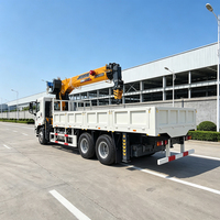 Grue hydraulique montée sur camion de 12 tonnes à flèche à 4 bras, grue de construction avec une hauteur de levage de 21 m pour la manutention des matériaux