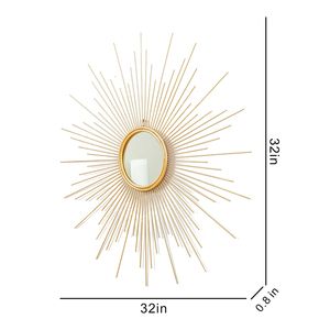 Nueva entrada <span class=keywords><strong>grande</strong></span> decorativa oro Sunburst <span class=keywords><strong>espejo</strong></span> de pared <span class=keywords><strong>sol</strong></span> forma orgánica <span class=keywords><strong>espejo</strong></span> Slimline MARCO DE Metal <span class=keywords><strong>espejo</strong></span> Irregular - Product Image 5