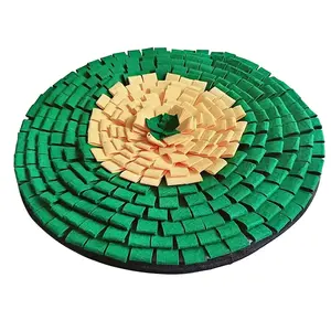 Best quality round green sunflower pet feeding mat pet snuffle mat dogs washable dog snuffle mat sniffing training pad pet