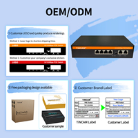 TiNCAM 10/100M Unmanaged 48V Ethernet Fiber Switch POE Essentials IEEE802.3af/at 6-Port 1.2Gbps für CCTV NVR IP-Kameras