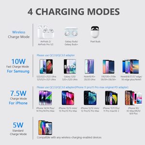<span class=keywords><strong>Cargador</strong></span> Inalámbrico Universal Portátil de 15W con Carga Rápida QC3.0 para /Android// - Product Image 2