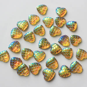 11 مللي متر مقياس السمك اللون الراتنج كابوشون القلب تصاميم مصغرة زخرفة لمسمار الفن زينة - Product Image 2