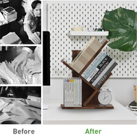 Étagère à livres moderne de luxe en bois de qualité supérieure, de type arbre, avec design mobile pour le rangement dans le salon