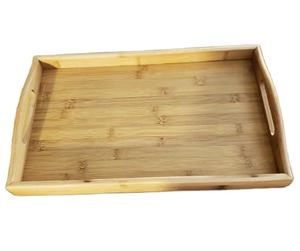Bandeja de servicio de bambú natural resistente extra grande multiusos con asa para fiestas, bodas, picnics - Product Image 5