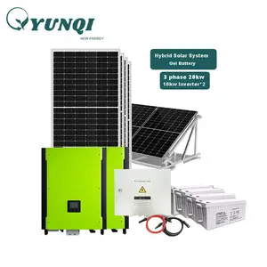 온 오프 그리드 시스템 10Kwh 가정용 에너지 저장 20kw 하이브리드 태양열 시스템을위한 인버터가있는 완전한 태양열 시스템 배터리