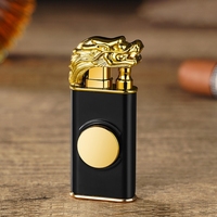 Vente de gros Briquet dragon rechargeable pas cher personnalisé Torche flamme double jet coupe-vent