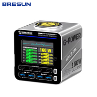 Chargeur de bureau multi-ports en métal MECHANIC G-POWER GaN 160W avec charge sans fil 15W QC4.0 pour iPhone iPad