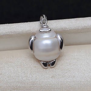 สร้อยคอไข่มุกทรงบาร็อคสีขาวขนาดใหญ่ทำมือจากเงินแท้ 925 พร้อมไข่มุกเปล่าสำหรับตกแต่ง 3947 เม็ด - Product Image 2