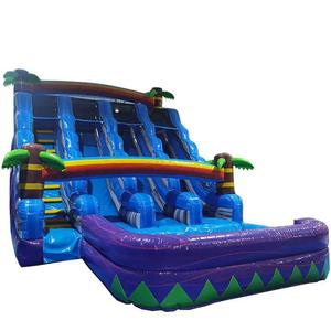 Grand toboggan aquatique gonflable populaire à trois glissières avec <span class=keywords><strong>piscine</strong></span>, <span class=keywords><strong>pour</strong></span> enfants et adultes, style personnalisé, violet, <span class=keywords><strong>pour</strong></span> <span class=keywords><strong>jardin</strong></span>, jeu aquatique amusant - Product Image 1
