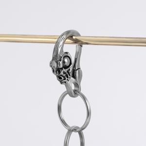 Porte-clés en acier inoxydable avec breloques tête de fantôme pour hommes, accessoires de style hip-hop, porte-clés promotionnel - Product Image 2