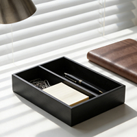 Plateau en bois pour table basse, porte-bougie, plateau noir décoratif, plateau de service