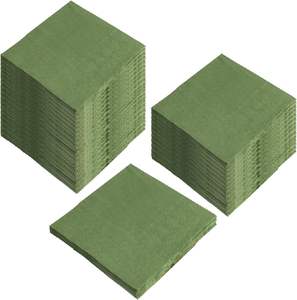 深绿色折叠5x5英寸鸡尾酒定制纸结婚餐巾 - Product Image 1