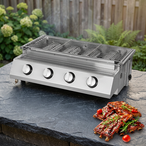 Parrilla de Barbacoa Comercial de Acero Inoxidable a Gas con Quemador de Piedra Volcánica para Cocinar Kebab - Product Image 3
