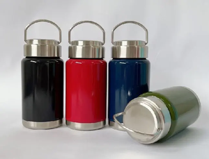 350ml Double Wall Stainless Steel Portable Sport <b>Bottle</b> Outdoor Travel Flask Handle Lid 12-24hr Customized Color Logo - Product Image 4