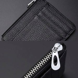 Women's Ultra-Thin PU Zipper Wallet Litchi Grain Multi-Card Bag <b>Coin</b> Purse Fashionable Organizer <b>Case</b> Novelty Gift for Students - Product Image 2