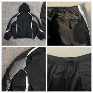 Felpa con Cappuccio di Alta Qualità, Tuta Sportiva a 2 Pezzi con Zip Integrale, Design Color Block Riflettente, Stile Calcistico con Polsini Elastici - Product Image 2