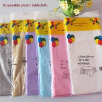 137x274cm nappe en plastique PE jetable faite à la main couleur unie imperméable à l'eau résistant aux rides couverture de Table de fête pour anniversaire à la maison