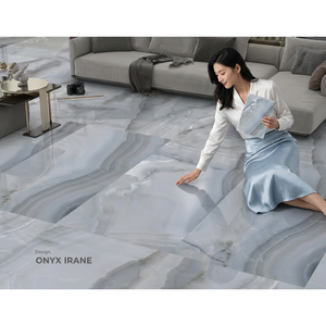Azulejos de porcelana brillante para piso y pared, color gris ónix, 800x1600 mm, diseño elegante de ónix gris, 80x160 cm - Product Image 1