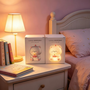Caja de Luz Nocturna con Diseño de Oso, Caja de Cartón para Envío con Luz Nocturna LED, Caja de Papel Resistente a Impactos con Inserto de Espuma, Reciclable y Ecológica - Product Image 5