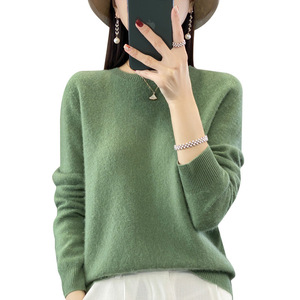 Suéter de Lana 100% Pura sin Costuras para Mujer, Nuevos Colores 2026, Cuello Redondo Personalizado, Tejido Liso, Venta Caliente - Product Image 5