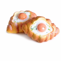 Jouet Squishy Croissant Œuf à Remontée Lente, Motif Jaune d'Œuf Doré, Anti-Stress, Compagnon de Bureau