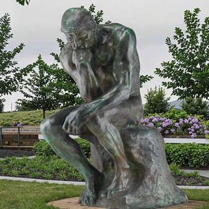 Décoration d'art public <span class=keywords><strong>de</strong></span> statues <span class=keywords><strong>de</strong></span> penseurs grandeur nature, place classique européenne, sculpture <span class=keywords><strong>de</strong></span> penseur en <span class=keywords><strong>bronze</strong></span> d'Auguste <span class=keywords><strong>Rodin</strong></span> - Product Image 2