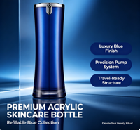 Flacon de lotion en acrylique personnalisé avec logo DY-G-154 30ml 50ml, récipient cosmétique rond vide pour l'emballage de sérum pour soins de la peau