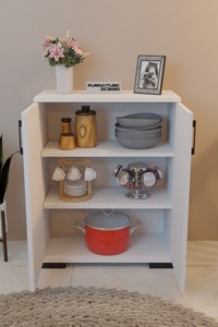 Modern 2-Door Wardrobe <b>Kitchen</b> Storage Cabinet and <b>Kitchen</b> Buffet Apartment Shoe Rack - Product Image 2