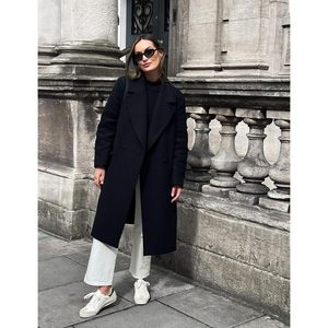 Abrigo Largo de Lana para Mujer FOXA, con Solapa de Muesca y Doble Abotonadura, Chaqueta Cálida para Otoño e Invierno - Product Image 6