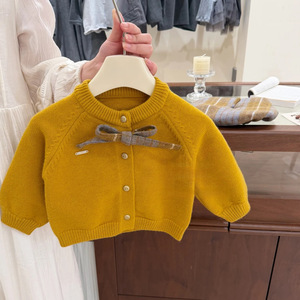 Tongxingyuan Girls Sweater <b>Cardigan</b> Plaid Skirt Set Autumn Winter <b>Thick</b> Cotton Children Outfits - Product Image 2