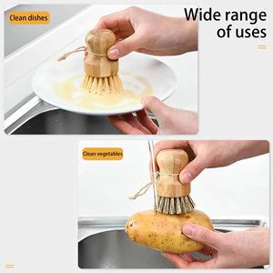 Best Seller Lightweight <b>Wooden</b> Dish <b>Brush</b> Eco-friendly Kitchen Nylon Handle <b>Brushes</b> - Product Image 6