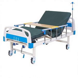 Lit médical manuel à manivelle simple ou double, modèle JJ-67, avec cadre en fer, lit médical élévateur pour hôpitaux, cliniques ambulatoires et soins infirmiers - Product Image 1