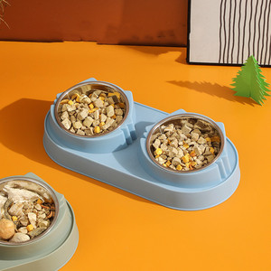 Ciotole Doppie per Animali Domestici, Dispenser di Cibo e Acqua in Acciaio Inox, Accessori per Cani e Gatti - Product Image 3